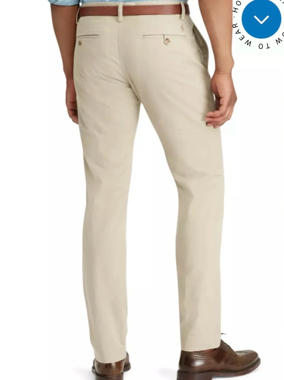 Polo Ralph Lauren Pants 40 x 32/30 Khaki Chino Beige Fl2 Classic Straight Leg